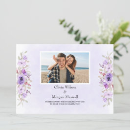 Lila Blommigt Elegance Bröllop spara datum Inbjudningar