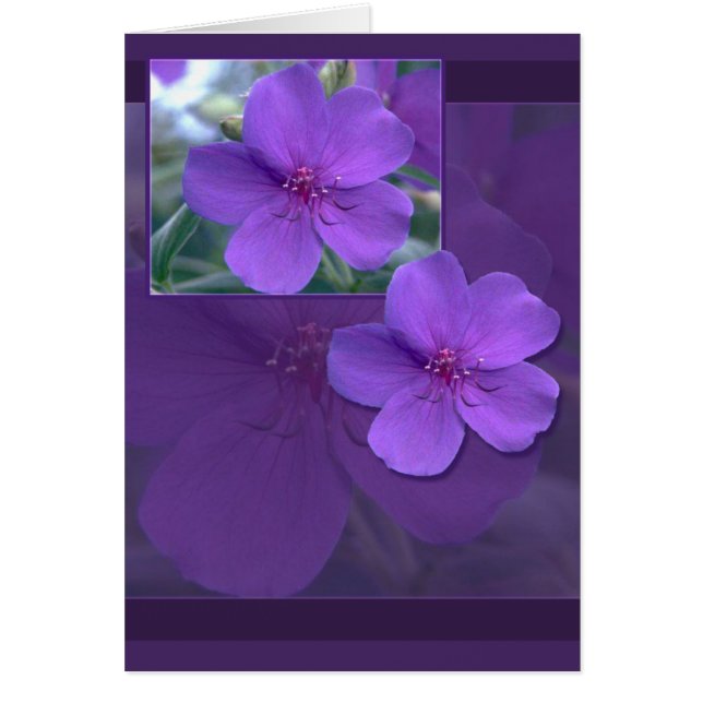 Lila Blommigt Elegance Hälsningskort (Framsidan)