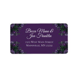 Lila Blommigt Elegant bröllop Gothic Adressetikett