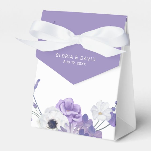Lila Blommigt Elegant bröllop Presentaskar (Framsidan Sidan)