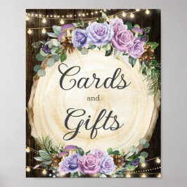 Lila Blommigt Enchanted Forest Card & Gifts Poster