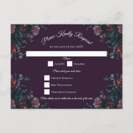 Lila Blommigt Fall Wedding Helg Vykort