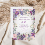 Lila Blommigt för  Rosa Foliage 40:e födelsedagen Inbjudningar<br><div class="desc">Elegant och konstnärlig  rosa och lila,  blommigt av vattenfärg och barrgåsbjudande på 40 år för kvinnor. Text är fullt anpassade,  så utforma dessa inbjudningar för alla i alla åldrar. Kontakta mig om du behöver hjälp med dina anpassningar eller om du vill be om ytterligare Zazzle-produkter till party.</div>