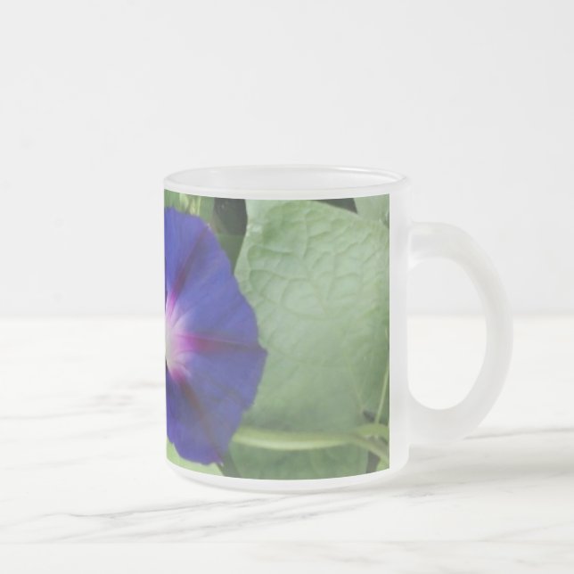 Lila Blommigt Frostat Glass Mugg (Höger)