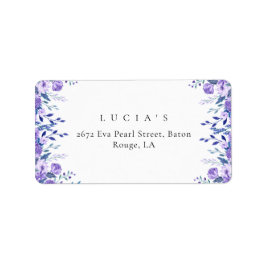 Lila Blommigt Garden Möhippa Returadress Adressetikett