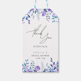 Lila Blommigt Garden Möhippa Tack Presentetikett