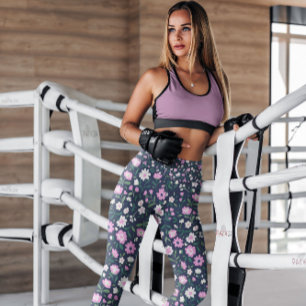 Lila Blommigt Garden Patterned Lagar Leggings