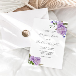 Lila Blommigt Garden Wedding Wedding Inbjudningar