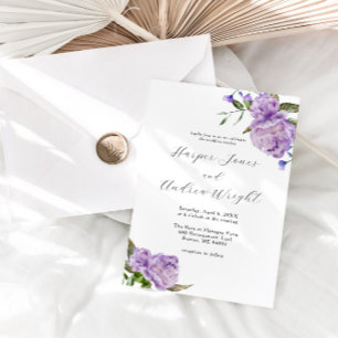 Lila Blommigt Garden Wedding Wedding Inbjudningar