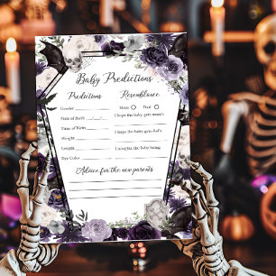 Lila Blommigt Gothic Baby Predictions Game