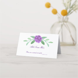 Lila Blommigt Greenery Foliage Bord Place Card Placeringskort