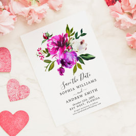 Lila Blommigt & Grey Spara datuminbjudan Inbjudningar