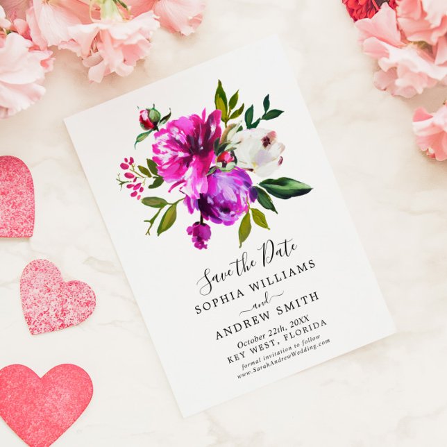 Lila Blommigt & Grey Spara datuminbjudan Inbjudningar (Skapare uppladdad)