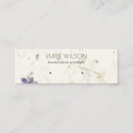 Lila Blommigt Handmade made Papper Struktur-avläsn Mini Visitkort