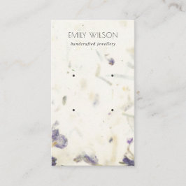 Lila Blommigt Handmade made Papper Struktur-avläsn Visitkort