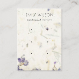 Lila Blommigt Handmade Papper Struktur 3-avläsning Visitkort