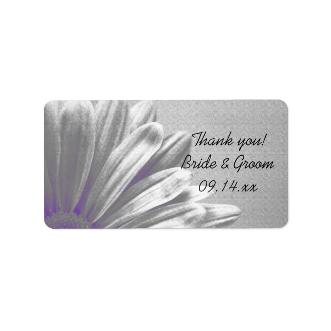 Lila Blommigt Högdagrar Märkrna Bröllop Tack Adressetikett (Framsidan)