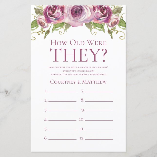 Lila Blommigt hur gamla de var när de Möhippa spel (Framsida)