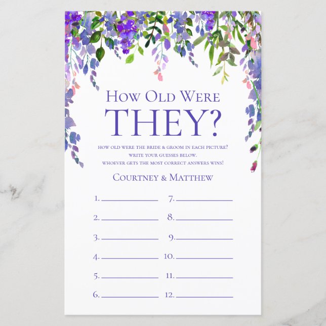 Lila Blommigt hur gamla de var när de Möhippa spel (Framsida)