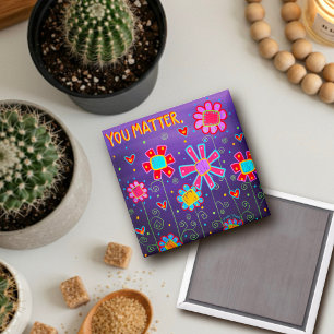 Lila Blommigt. Inspirationell. Trendig. Magnet