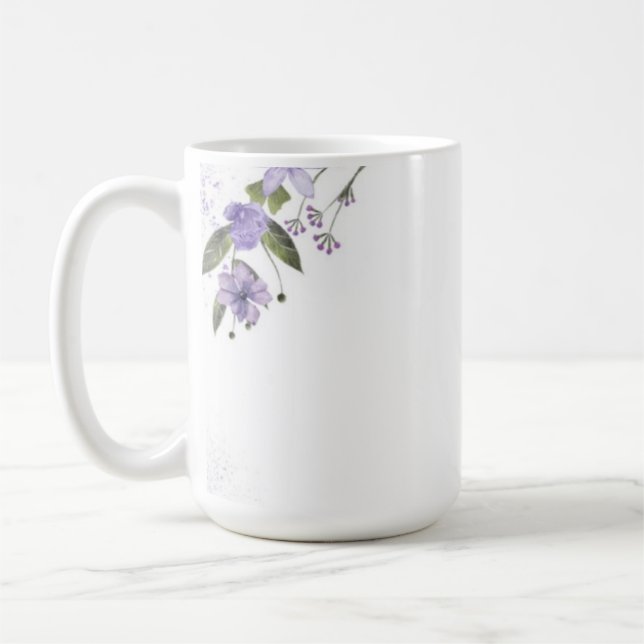Lila Blommigt Kaffemugg (Vänster)