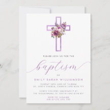 Lila Blommigt Kor Baby-baptism