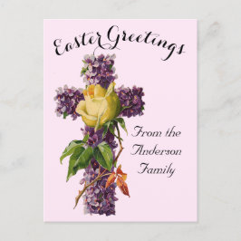 Lila Blommigt Kor Vintage Påsk Religiösa Vykort