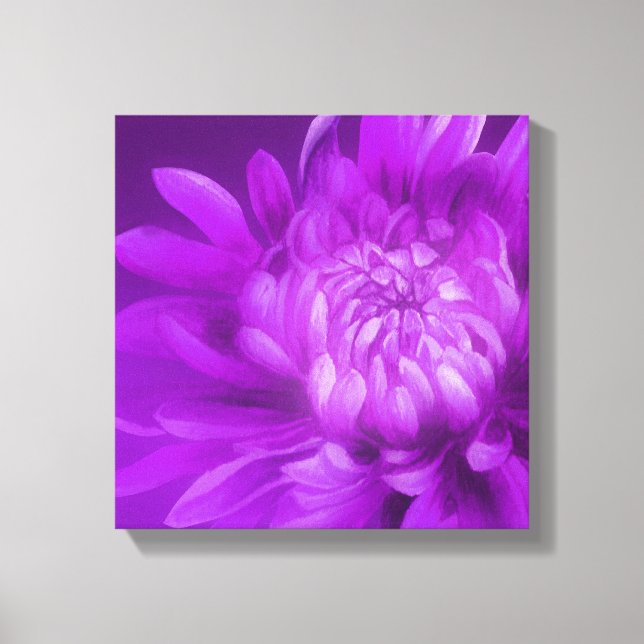 Lila blommigt krysanthemum canvas art print (Framsida)