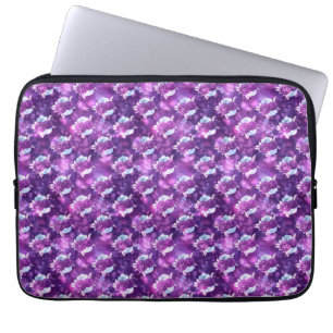 Lila Blommigt Laptop Fodral
