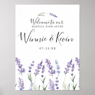 Lila Blommigt, Lavender Bröllop Poster