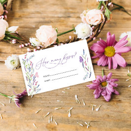 Lila Blommigt Lavender Hur många kisses-spel Tilläggskort