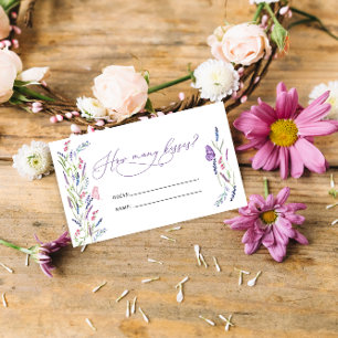 Lila Blommigt Lavender Hur många kisses-spel Tilläggskort
