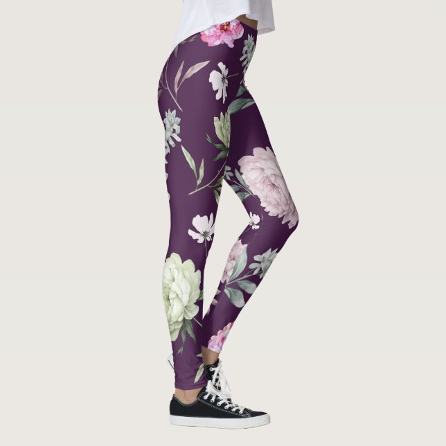 Lila Blommigt Leggings (Höger)