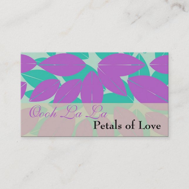 Lila Blommigt Löv Foliage Insida Affärskort Visitkort (Framsida)