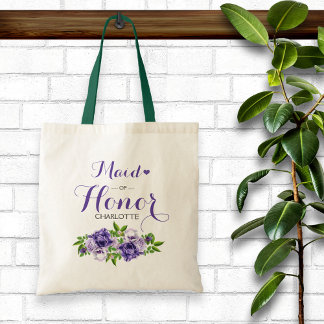 Lila Blommigt Maid of honor Tygkasse
