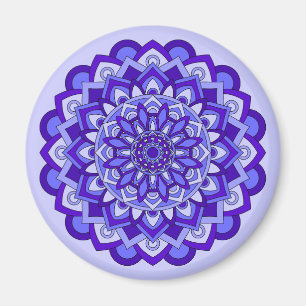 Lila Blommigt Mandala Magnet