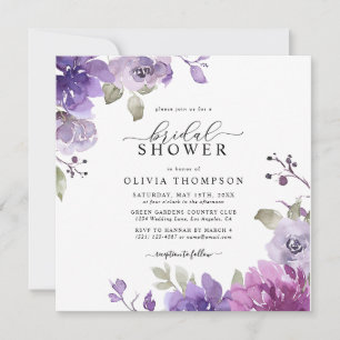 Lila Blommigt Mauve Lilac Dusty Möhippa Inv. Inbjudningar