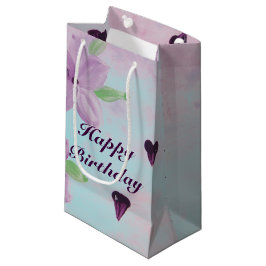 Lila Blommigt med liten gipsskiva med blå