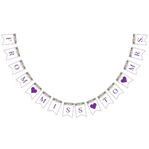 Lila Blommigt Möhippa Banner Vimplar