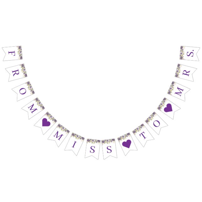 Lila Blommigt Möhippa Banner Vimplar (Alla)