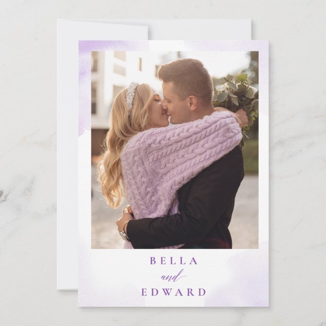 Lila Blommigt Möhippa Inbjudningar (Baksida)