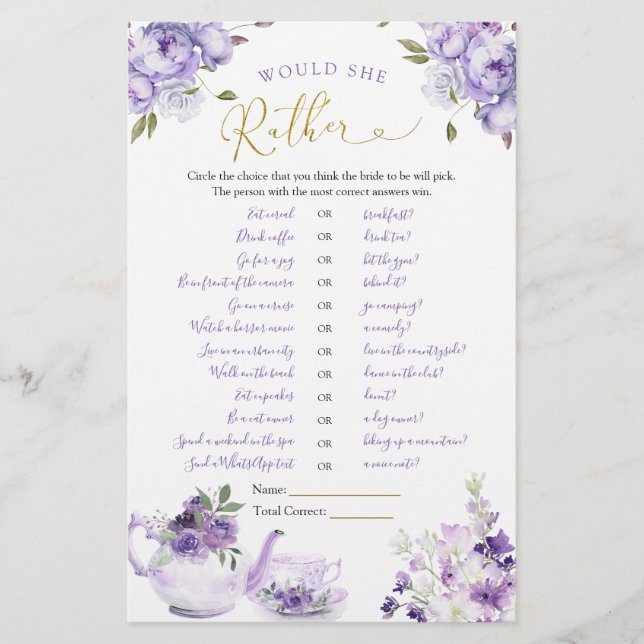 Lila Blommigt Möhippa Tea... (Framsida)