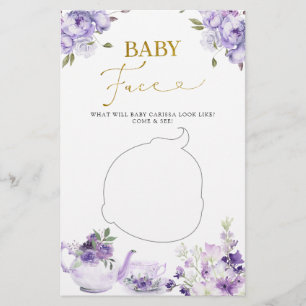 Lila Blommigt Möhippa Tea Baby Ansikte Game