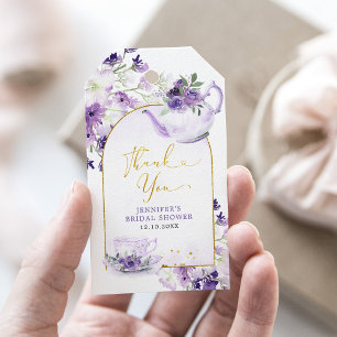 Lila Blommigt Möhippa Tea Tack Märkre Presentetikett