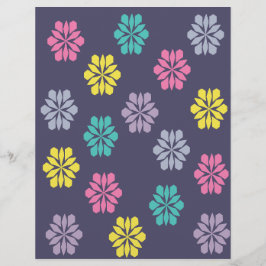 Lila blommigt mönster Scrapbookpapper