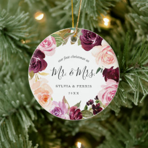 Lila Blommigt Nyligen infomerad Elegant jul Julgransprydnad Keramik