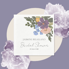 Lila Blommigt och Greenery Bouquet Möhippa Pappersservett