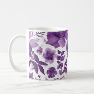 Lila blommigt på 11 oz kaffe mugg