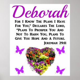 LILA BLOMMIGT PERSONLIG JEREMIAH 29:11 POSTER