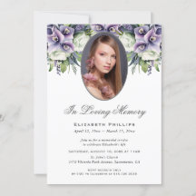 Lila Blommigt Photo Memorial Service Funeral